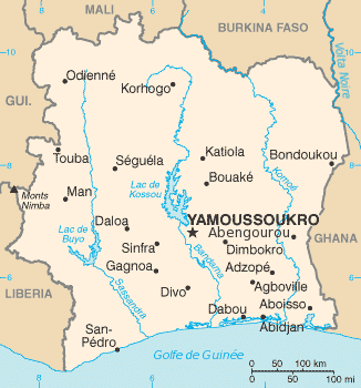 La gographie de la Cte d'Ivoire.